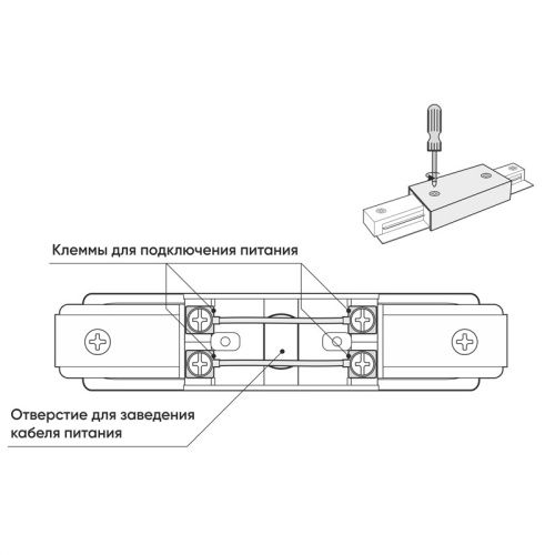 Прямой коннектор Denkirs TR1008-BK  фото 2