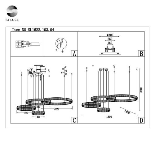 Подвесная светодиодная люстра ST Luce Tivoli SL1622.103.04  фото 2