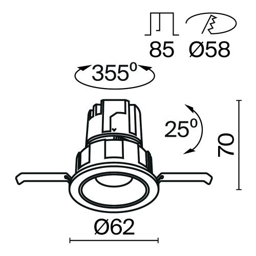 Встраиваемый светильник Technical DL057-7W3K-B  фото 6