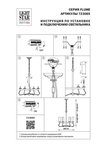 Подвесная люстра Lightstar Flume 723065  фото 2