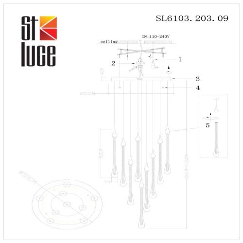 Подвесная светодиодная люстра ST Luce Faenza SL6103.203.09  фото 2