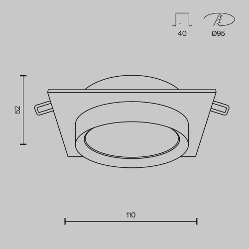 Встраиваемый светильник Maytoni Hoop DL086-GX53-SQ-WB  фото 2