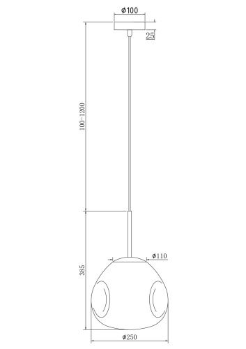 Подвесной светильник Maytoni Mabell P014PL-01G  фото 4