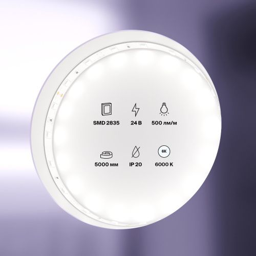 Светодиодная лента Maytoni Technical 4,8W/m 60LED/m 2835SMD холодный белый 5M 10138  фото 3