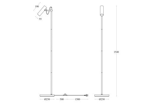 Торшер Maytoni Technical Bansky MOD129FL-01W  фото 4