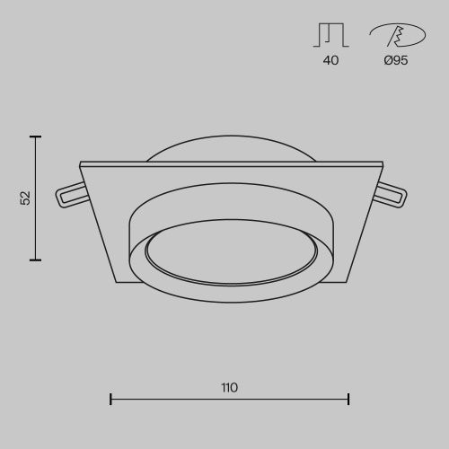 Встраиваемый светильник Maytoni Hoop DL086-GX53-SQ-BW  фото 3