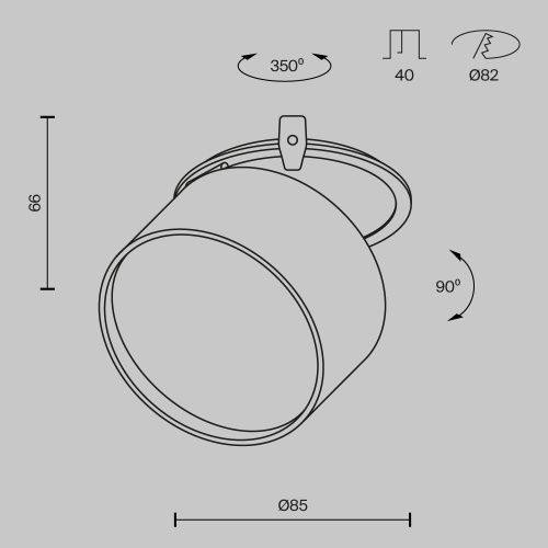 Встраиваемый светильник Technical DL024-12W3K-W  фото 11