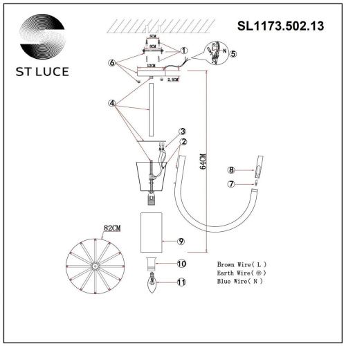Подвесная люстра ST Luce Pafe SL1173.502.13  фото 2