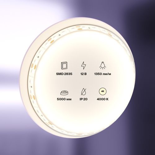 Светодиодная лента Maytoni Technical 14,4W/m 120LED/m 2835SMD дневной белый 5M 10115  фото 3