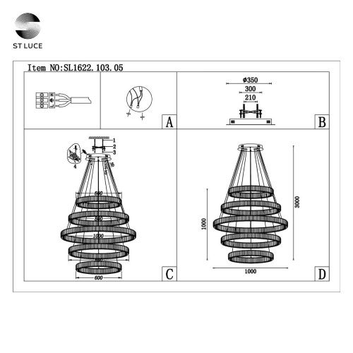 Подвесная светодиодная люстра ST Luce Tivoli SL1622.103.05  фото 2