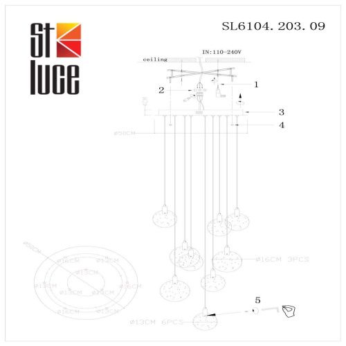Подвесная светодиодная люстра ST Luce Montecelio SL6104.203.09  фото 2