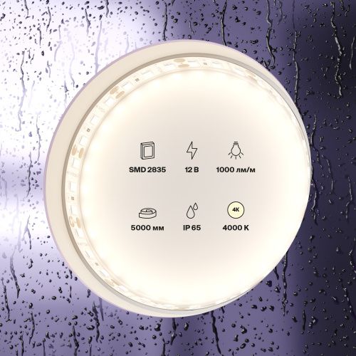 Светодиодная влагозащищенная лента Maytoni Technical 9,6W/m 120LED/m 2835SMD дневной белый 5M 10112  фото 3