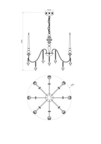Подвесная люстра Lucia Tucci Maya 4450.8 Chrome  фото 3