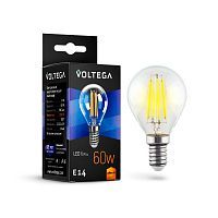 Лампа светодиодная филаментная Voltega E14 6W 2800К прозрачная VG10-G1E14warm6W-F 7021 