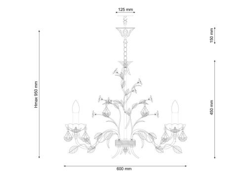 Подвесная люстра Lucia Tucci Fiori Di Rose 1770.6  фото 3