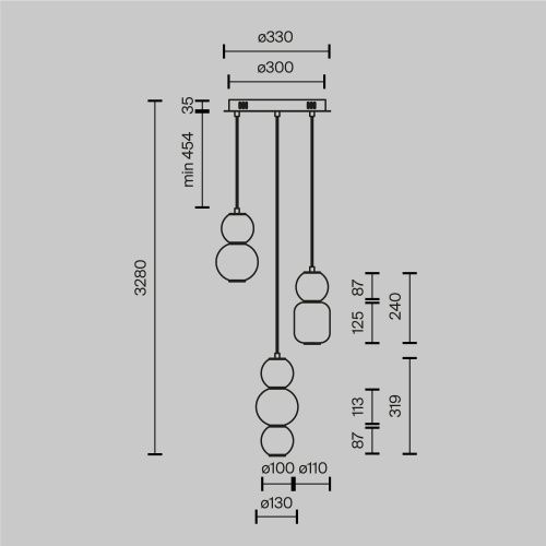 Подвесной светильник Maytoni MOD273PL-L33CH3K  фото 7