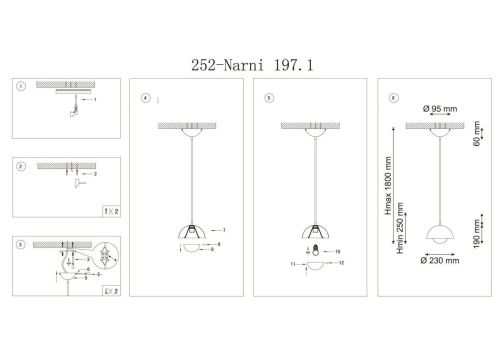 Подвесной светильник Lucia Tucci Narni 197.1 Rosso  фото 3