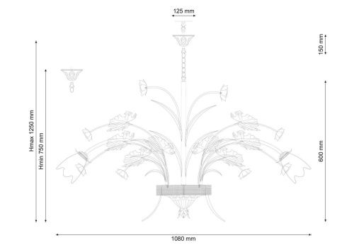 Подвесная люстра Lucia Tucci Fiori Di Rose 1760.12  фото 3