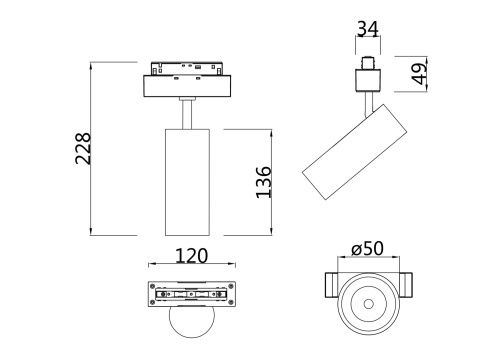 Трековый светодиодный светильник для магнитного шинопровода Maytoni Technical Track lamps TR019-2-10  фото 2
