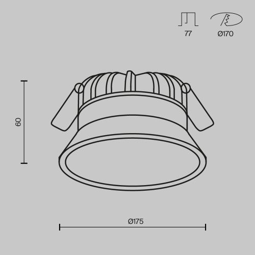 Встраиваемый светильник Technical DL055-24W3-4-6K-B  фото 7