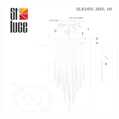 Подвесная светодиодная люстра ST Luce Faenza SL6103.203.16  фото 2