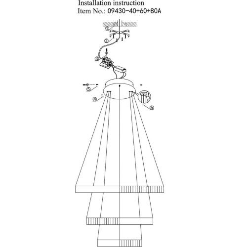 Подвесной светодиодный светильник Kink Light Далим 09430-40+60+80A,19  фото 2