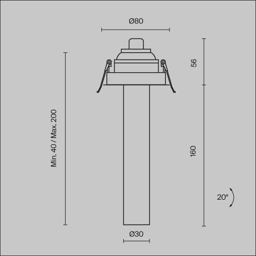 Встраиваемый светильник Technical C140RS-L200-7W3K-W  фото 11