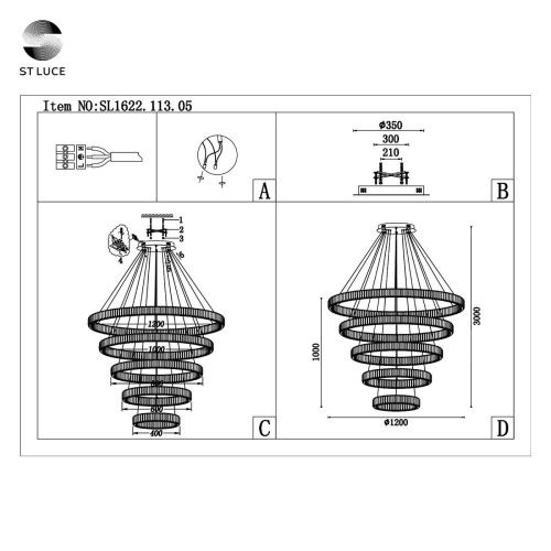 Подвесная светодиодная люстра ST Luce Tivoli SL1622.113.05  фото 2