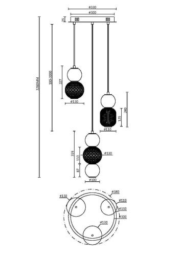 Подвесной светильник Maytoni MOD273PL-L33CH3K  фото 2
