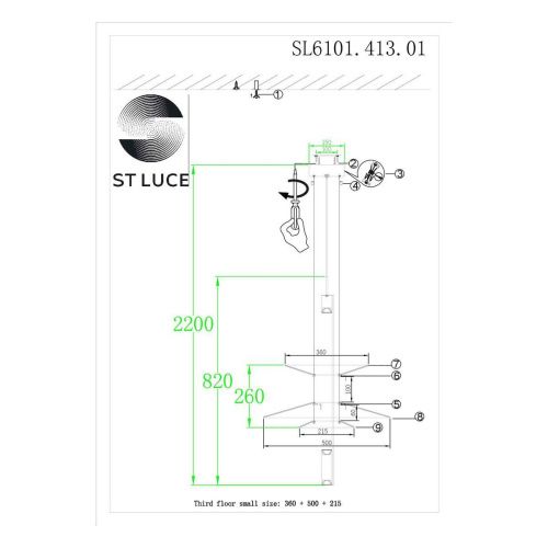 Подвесной светодиодный светильник ST Luce Isola SL6101.413.01  фото 2