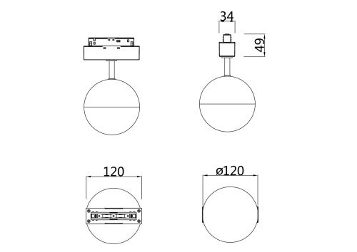 Трековый светильник Technical TR017-2-10W4K-B  фото 3