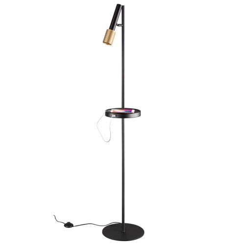 Торшер с полкой/USB SONEX Mehari 4240/1F металл черный 