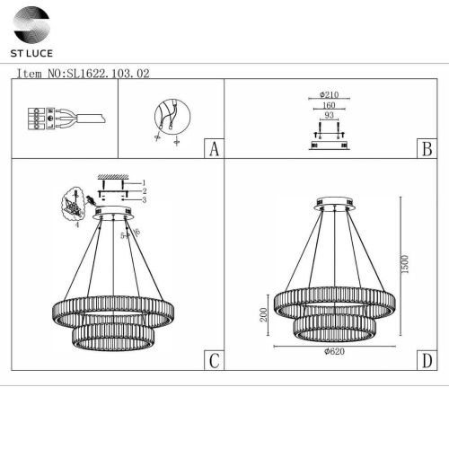 Подвесная светодиодная люстра ST Luce Tivoli SL1622.103.02  фото 5