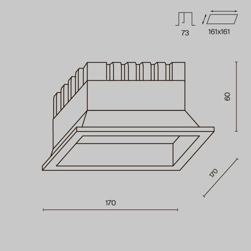 Встраиваемый светильник Technical DL056-24W3-4-6K-B  фото 7