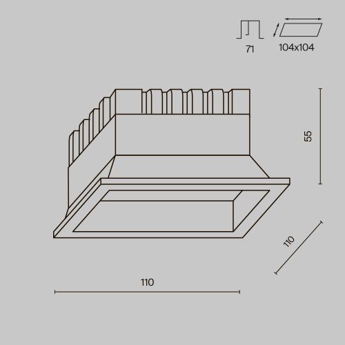 Встраиваемый светильник Technical DL056-12W3-4-6K-B  фото 7