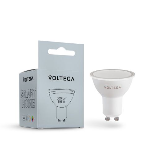 Лампа светодиодная диммируемая Voltega VG GU10 5,5W 3000-6500K матовая 2426  фото 4