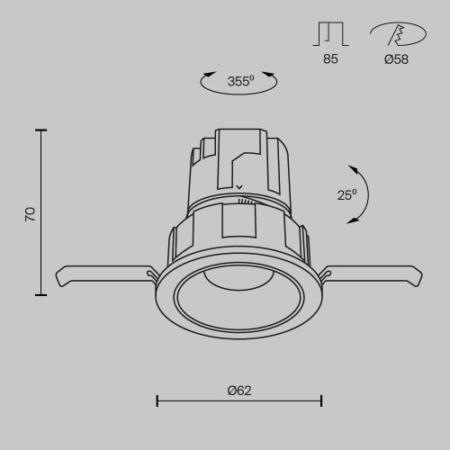 Встраиваемый светильник Technical DL057-7W3K-B  фото 12