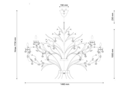 Подвесная люстра Lucia Tucci Fiori Di Rose 1770.24  фото 3