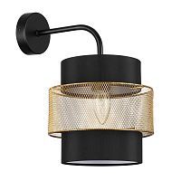 Бра SONEX Animaisa 8003/1W металл, текстиль черный, золотой 