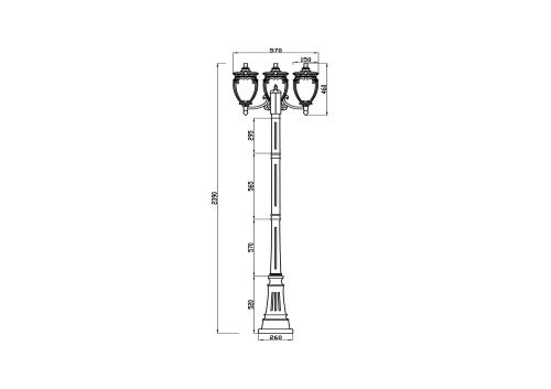Садово-парковый светильник Maytoni Fleur O414FL-03GB  фото 3