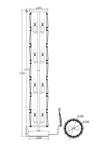 Торшер Maytoni Puntes MOD043FL-08CH  фото 7