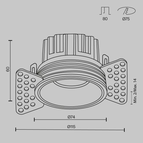 Встраиваемый светильник Technical DL058-12W4K-TRS-W  фото 6